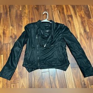 Black Moto Asymmetric Zip Large